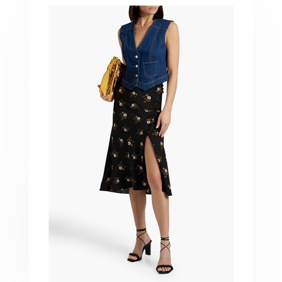 VERONICA BEARD Franconia wrap-effect floral-print silk-blend jacquard midi skirt - Picture 2 of 4